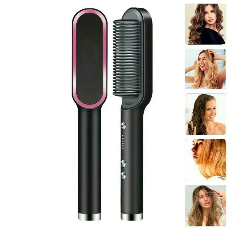 Escova 3 Em 1 Secadora Alisa Cabelo Rápido Plus 110/220V