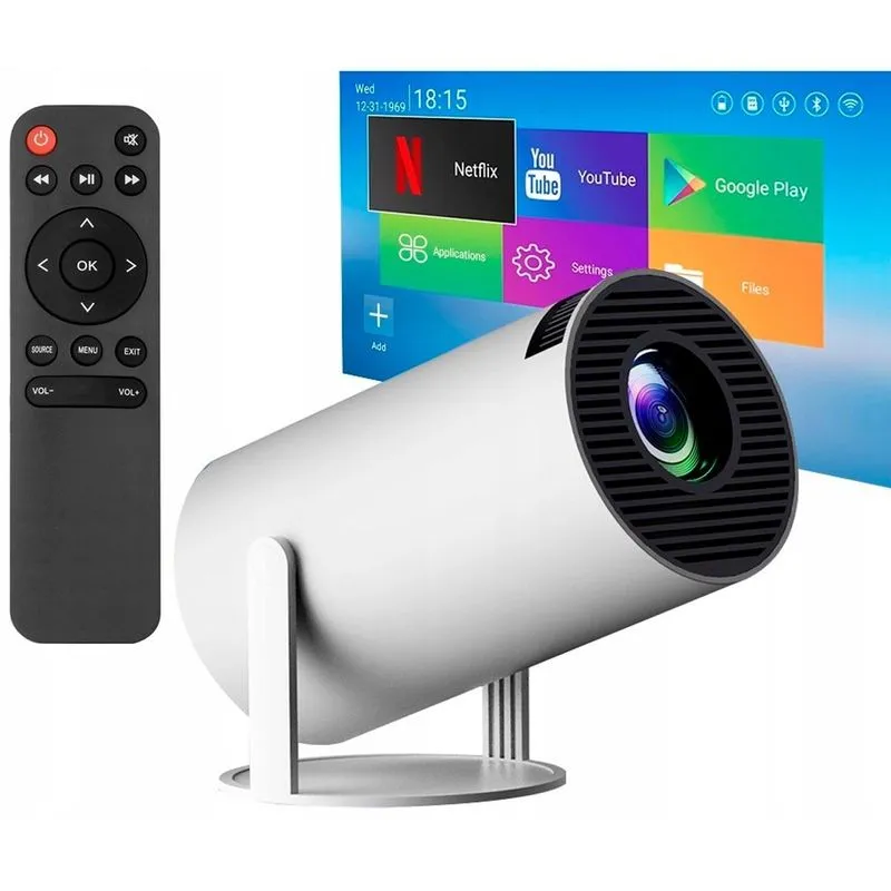 Projetor Wifi Portátil Hd 1080p Branco Bivolt