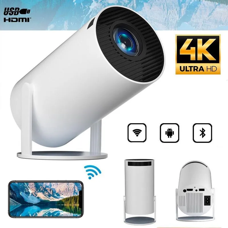 Projetor 1080p Branco Wifi Portátil Bivolt Hdmi Alto Falante