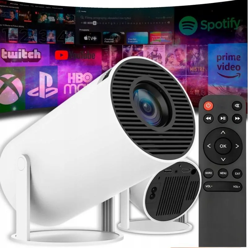 Projetor Wifi 1080p Branco Bivolt Portátil Hdmi Alto Falante