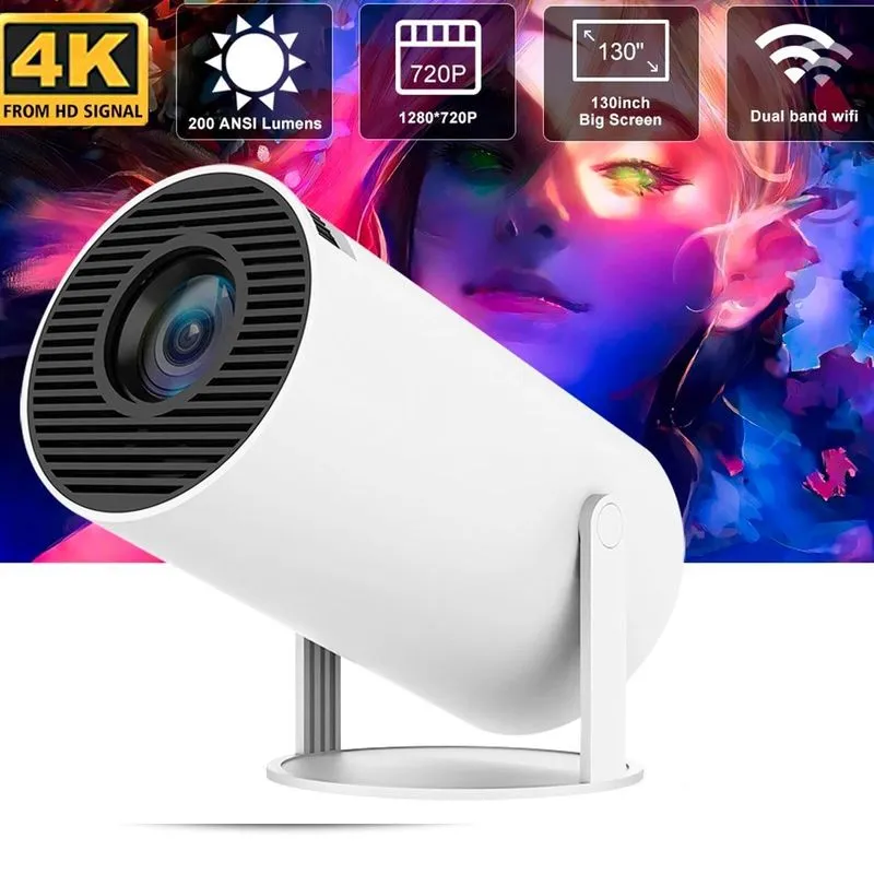 Projetor Wifi Hd 1080p Branco Portátil Bivolt
