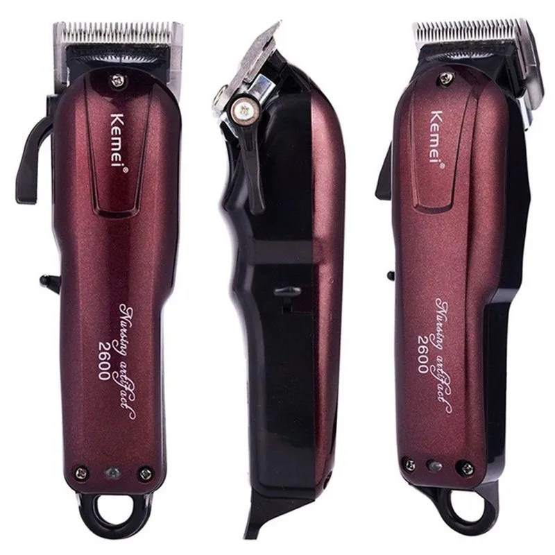 Máquina De Cabelo Profissional Kemei Km-Pg2600 Bordô Sem Fio