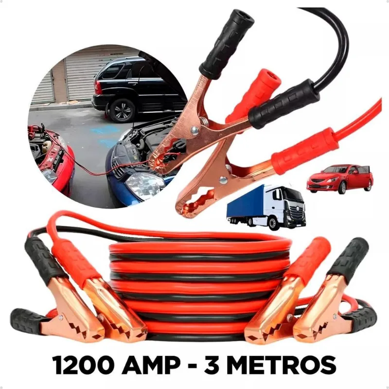 Cabo Auxiliar Bateria Automotivo 3 Metros 1200Amp