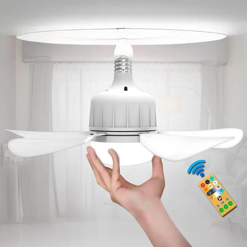 Ventilador De Teto 6 Pás Com Controle Remoto Lâmpada Bivolt