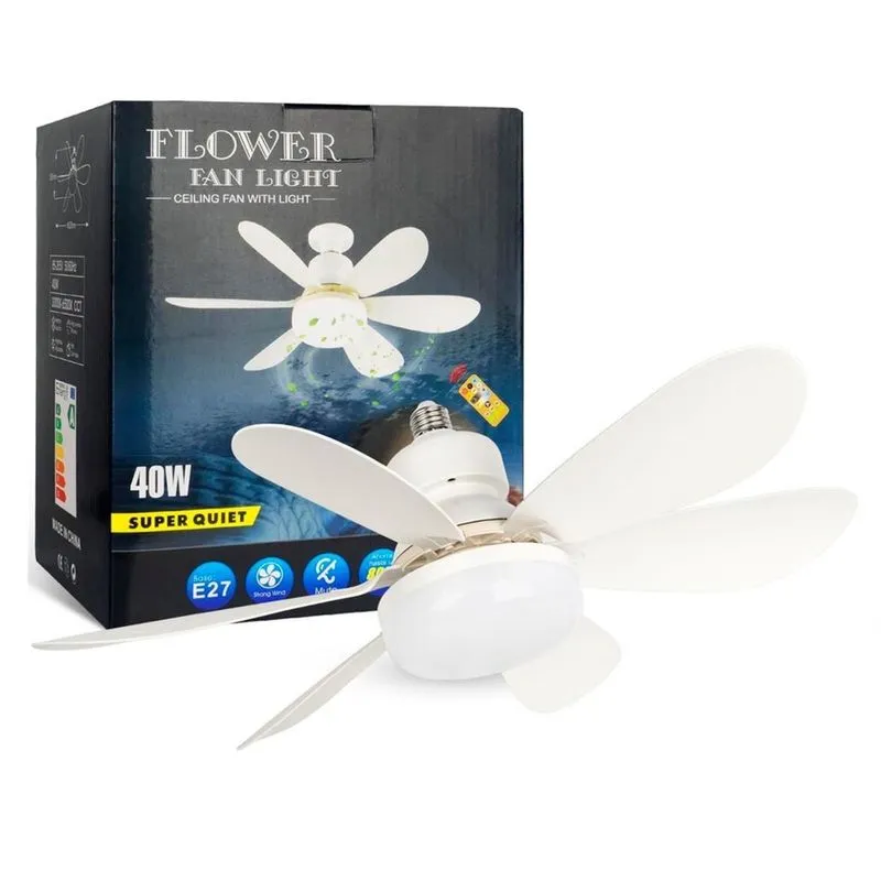 Ventilador Teto 6 Pás Silencioso Bivolt Controle E Lâmpada