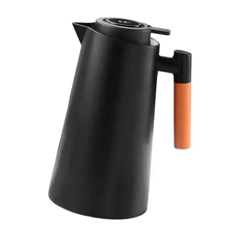 Garrafa Led Térmica 1L Preta Ideal Manter Café E Chás