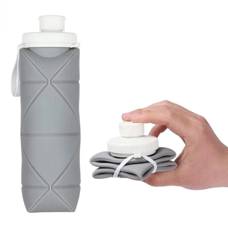 Garrafa Dobrável 600ml Compacta Ideal Lancheira E Viagem