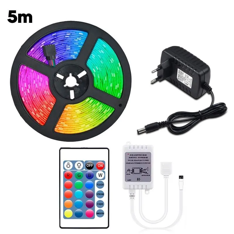 Fita Led Rgb 5m Decoração Iluminação Neon Digital Controle