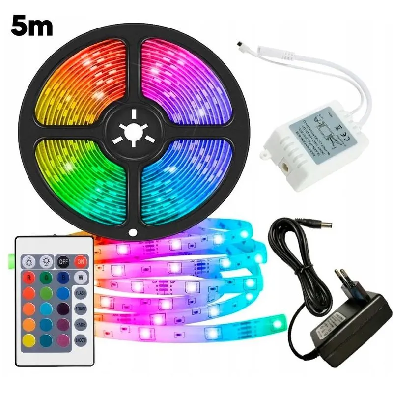Fita Led Rgb 5m Multicores Iluminação Flexível Controle