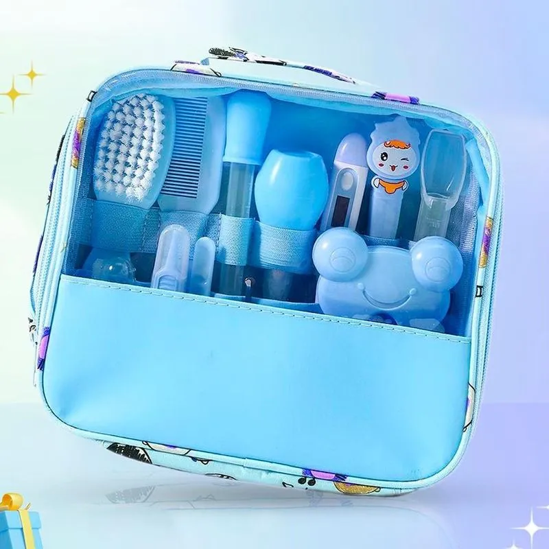 Kit Para Bebê Azul Higiene Completo Pente Escova