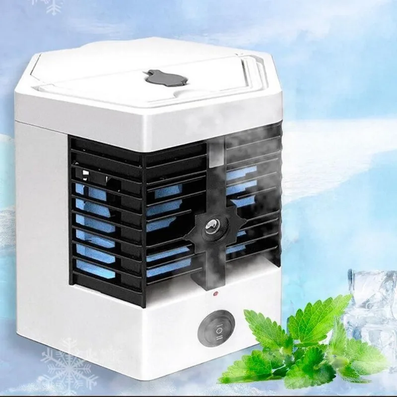 Mini Ventilador Usb Portátil Com Luz Led Para Dias Quentes