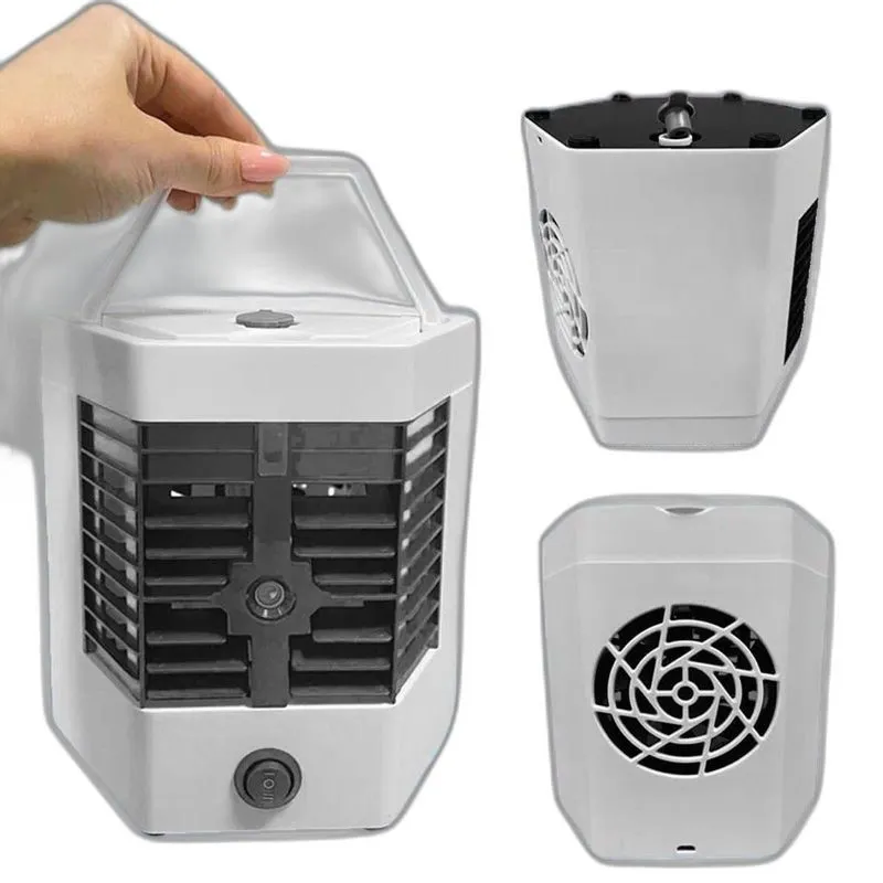 Mini Ar Condicionado Usb Portátil Com Luz Led Para Conforto