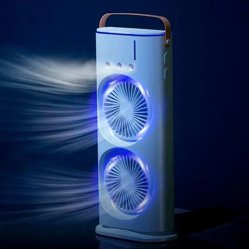Ventilador Usb Portátil Torre Led Duplo Potente