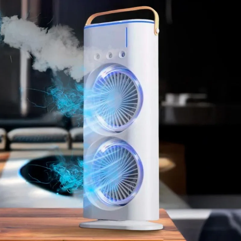 Ventilador Torre Potente Usb Led Duplo Refrigera Bem