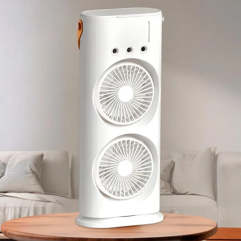 Ventilador Usb Torre Potente Duplo Mesa Umidifica Ar