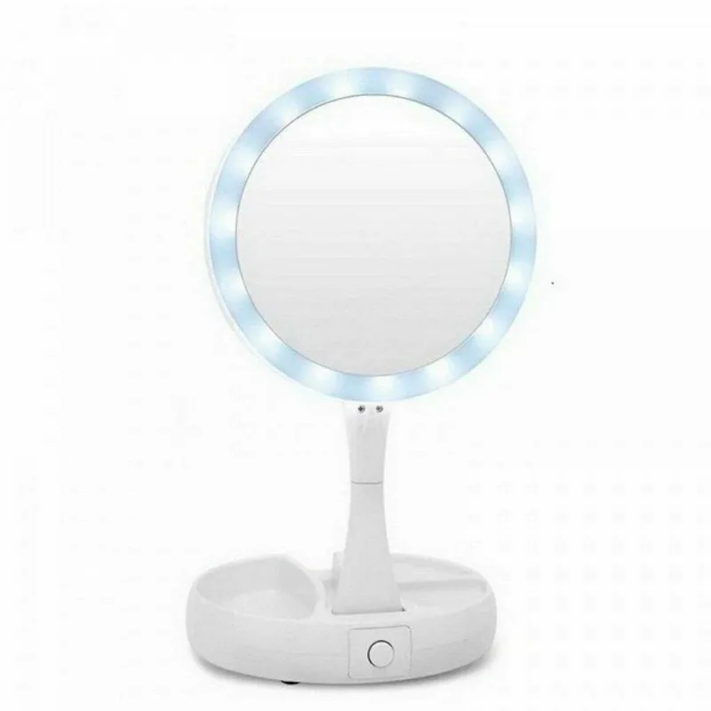 Espelho De Bolsa Dupla Face Led Zoom 10x Perfeito Maquiagem