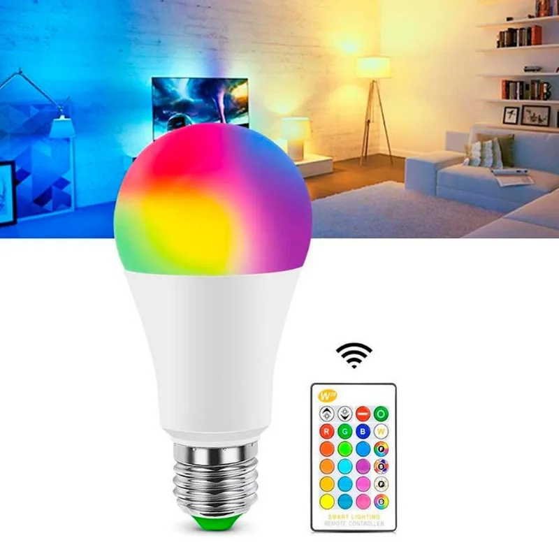 Âmpada Rgb Inteligente Controle Remoto Para Iluminação
