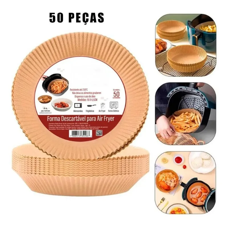 Proteção Para Air Fryer Papel Antiaderente Descartável