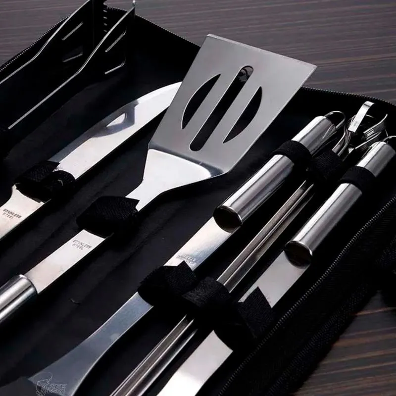 Kit Churrasco Profissional Com Lâminas Afiadas Inox