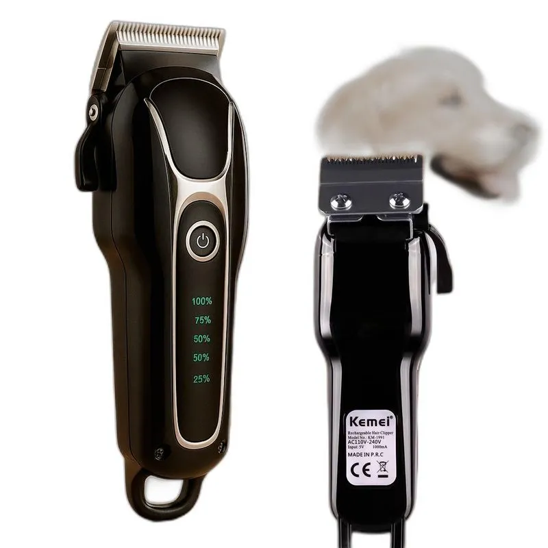 Máquina De Corte Pet Kemei Recarregável Usb