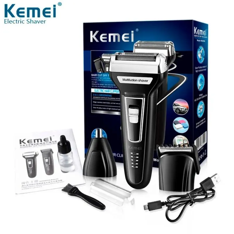 Kemei 3 Em 1 Kit Profissional Leve Compacta