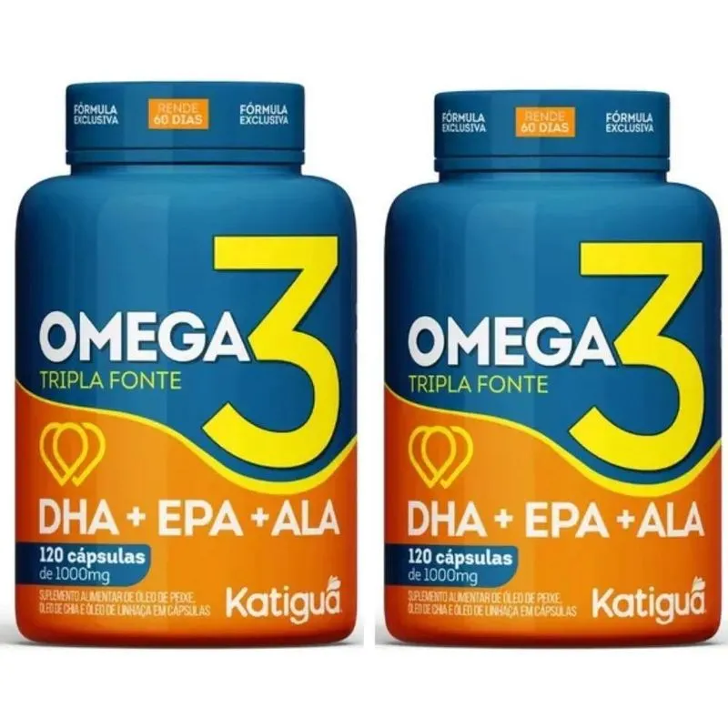 5x Kit 2 Ômega 3 Tripla Fonte Katiguá - 120 Cápsulas