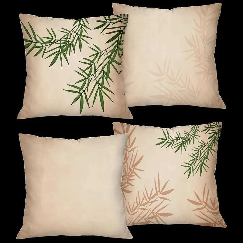 Kit Com 4 Capas Para Almofadas Decorativas Bambus