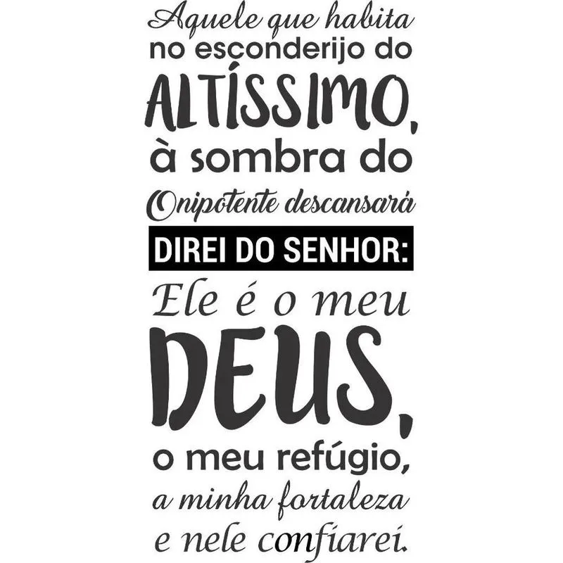 5x Adesivo Parede Religioso Fé Salmos 91 Aquele Que Habita 1