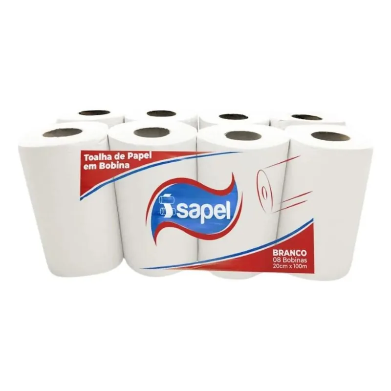 5x Toalha De Papel Em Bobina Pc C/8 20x100m Princesa