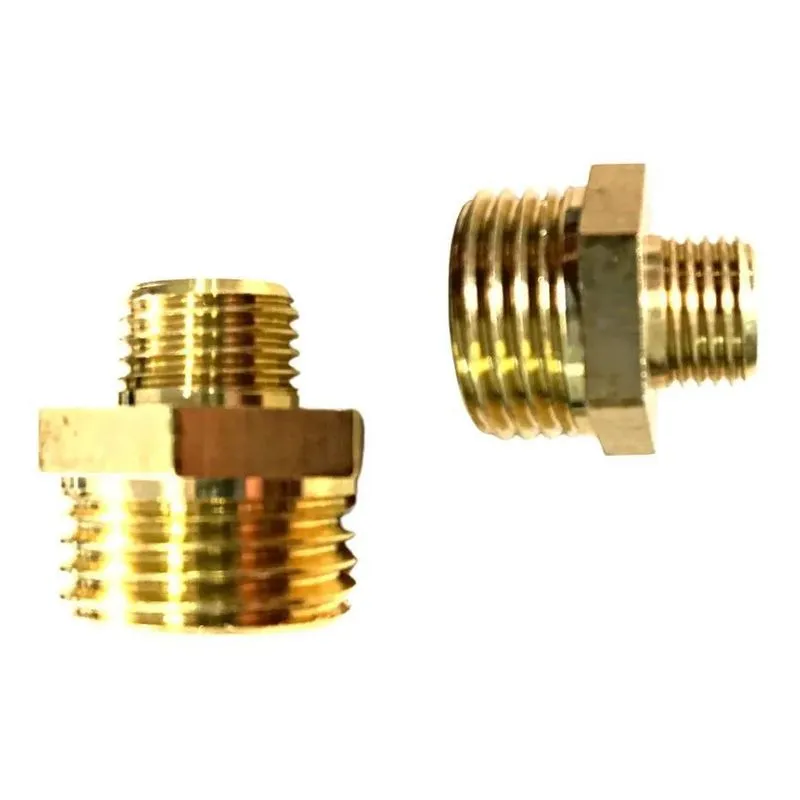 2x 2 Peças Niple Redução Conexão Latão 1/4 - 1/8 Rosca Bsp -
