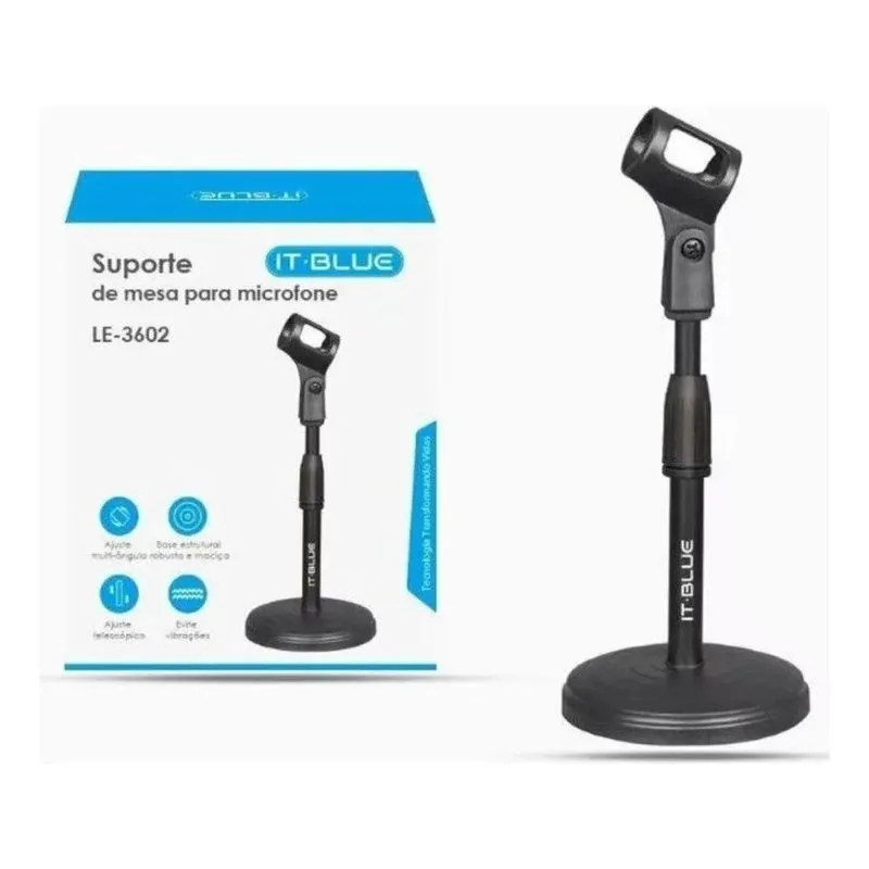 2x Suporte Mesa Para Microfone Portatil-mini Pedestal-podcas