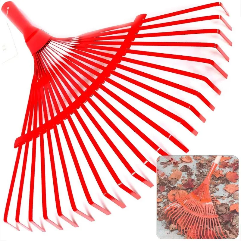 Vassoura Rastelo Jardinagem Grama 22 Dentes Ferro Metal