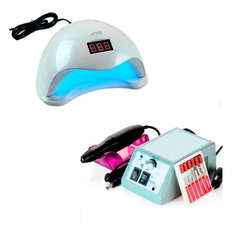Cabine Led Uv Sun 5 48w + Lixadeira Elétrica Unhas