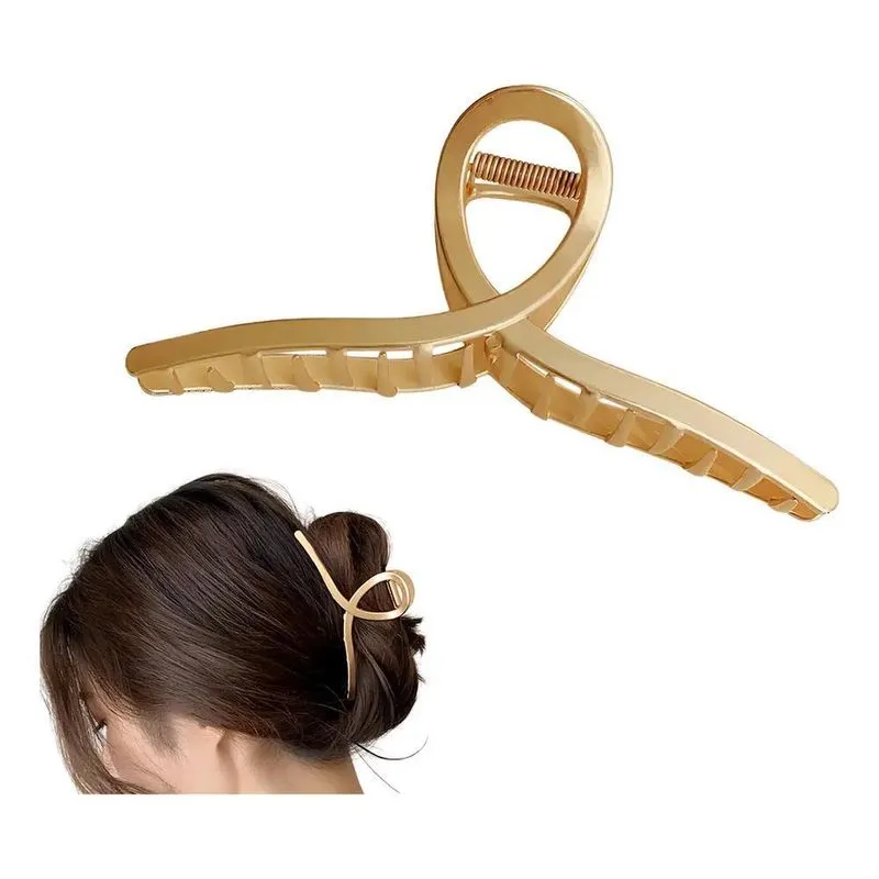 2x Piranha De Cabelo Prendedor Metal Dourado Alto Luxo Elega