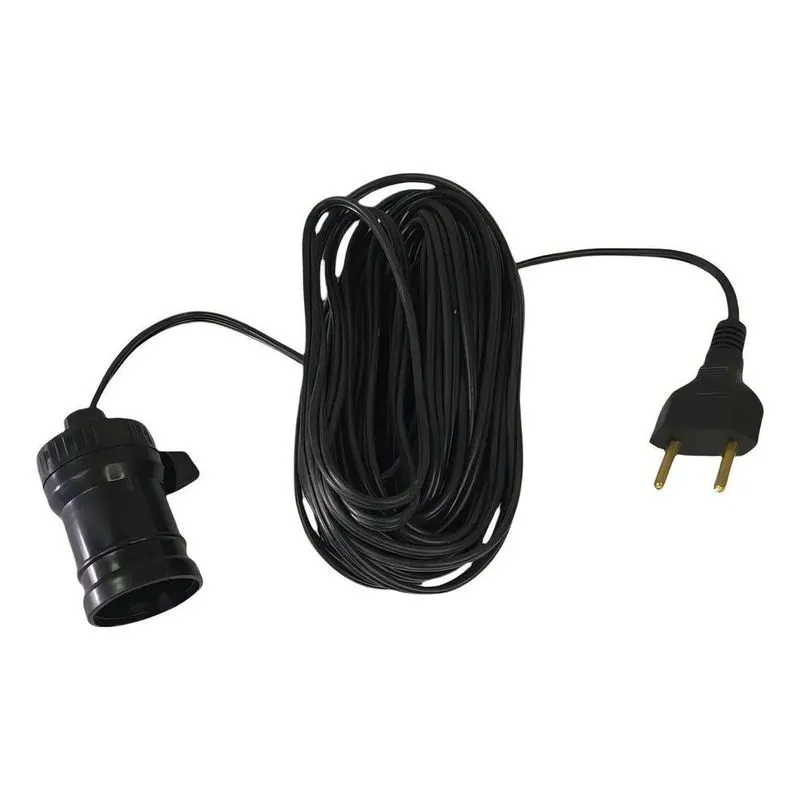 2x Extensão Com/bocal 10 Metros E27 Lampada Padrão 127/220v