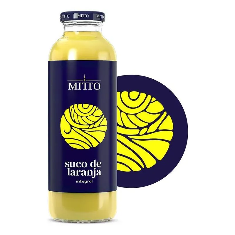 5x Suco De Laranja Integral Mitto Garrafa Vidro 300ml