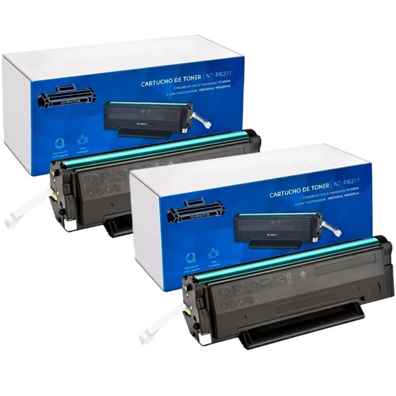 Kit 02 Toner Pb-211 Compativel Com Elgin Pantum P2500w M6550nw