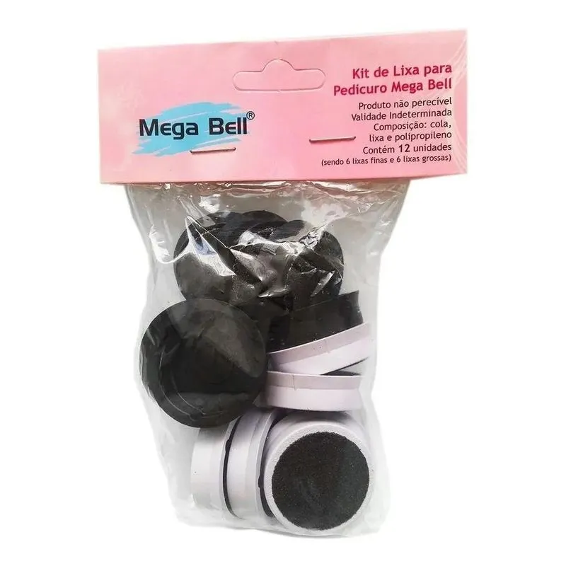 Refil De Lixa Pedicuro Mega Bell Com 12 Lixas