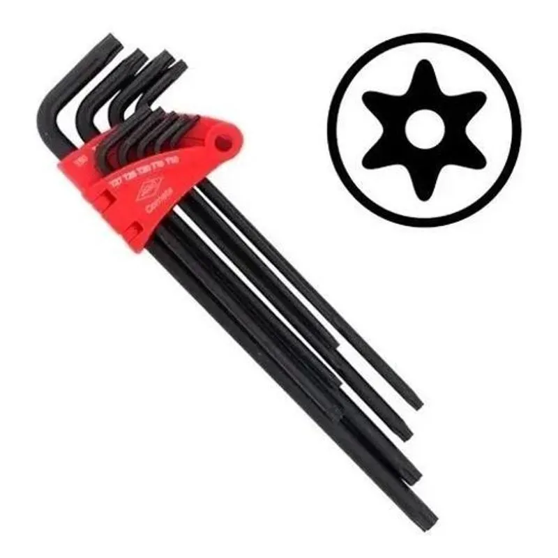 5x Jogo De Chave Torx Torque Cromo Vanadio Extra Longa 9 Peç