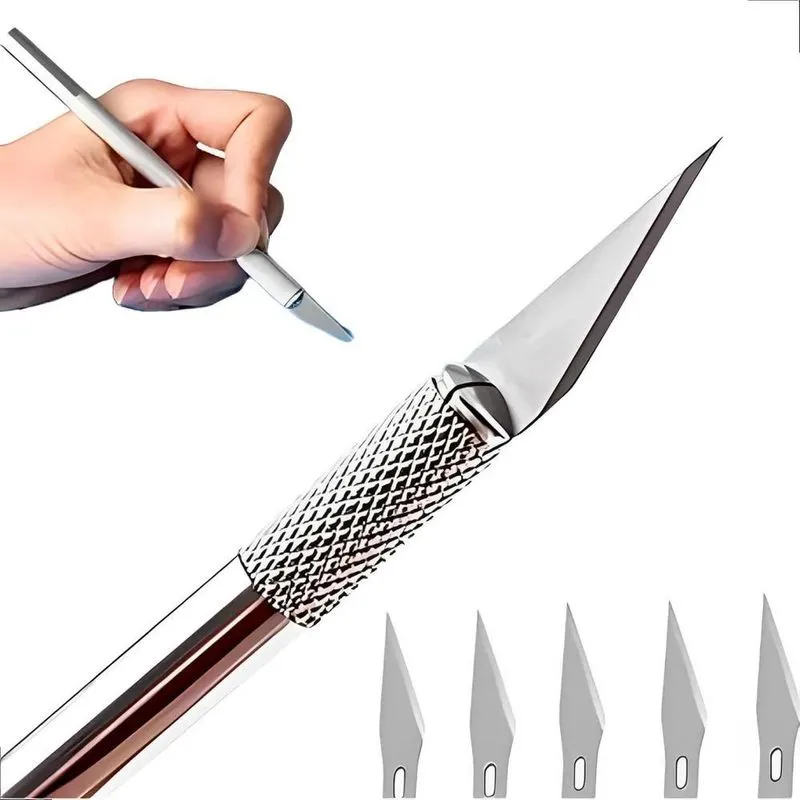 10x Kit Estilete Bisturi Precisão Profissional Corte Lâmina