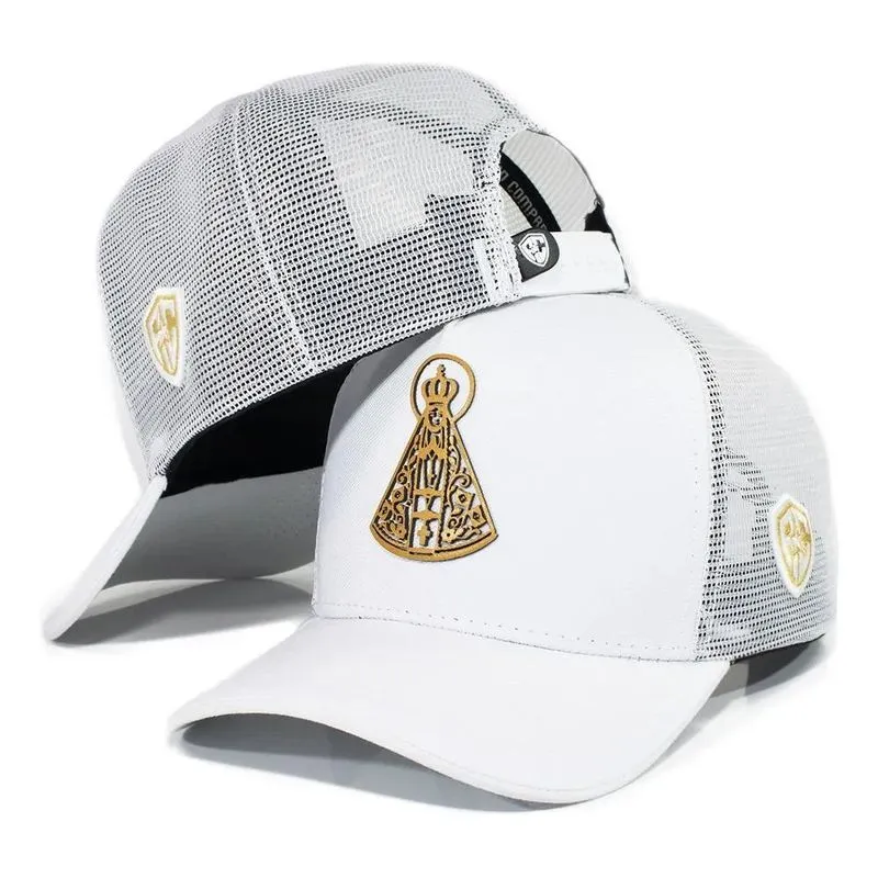 3x Boné Trucker Branco Nossa Senhora Aparecida Envio Full