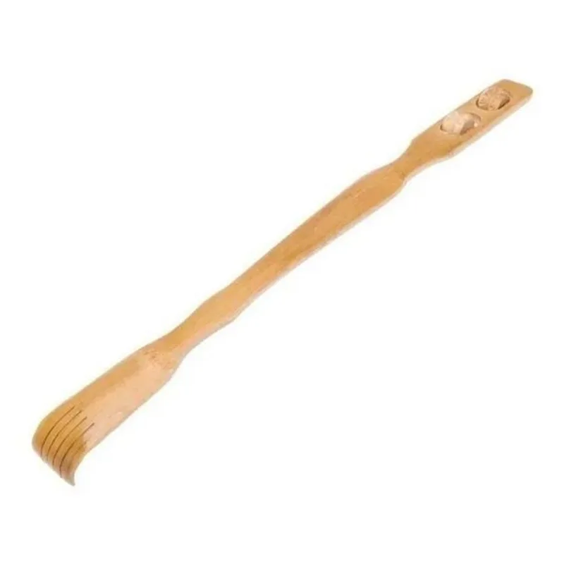 10x Coçador De Bambu(mãozinha) Cor Bege