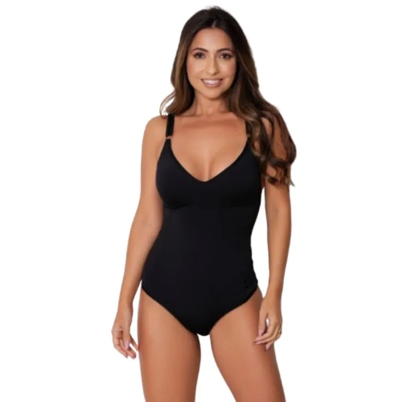 Body Feminino Modelador Segunda Pele Alça Reforçada Com Compressão Suplex Sem Bojo Conforto