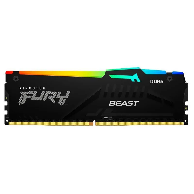 Memória Ram Kingston Fury Beast Ddr5 8gb 4800mhz Rgb - Preto (kf548c38bba-8)