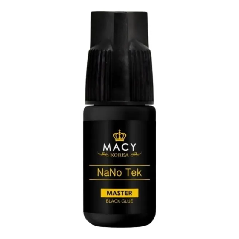 10x Cola Macy Nano Tek Alongamento De Cilios 3ml Cor Preto