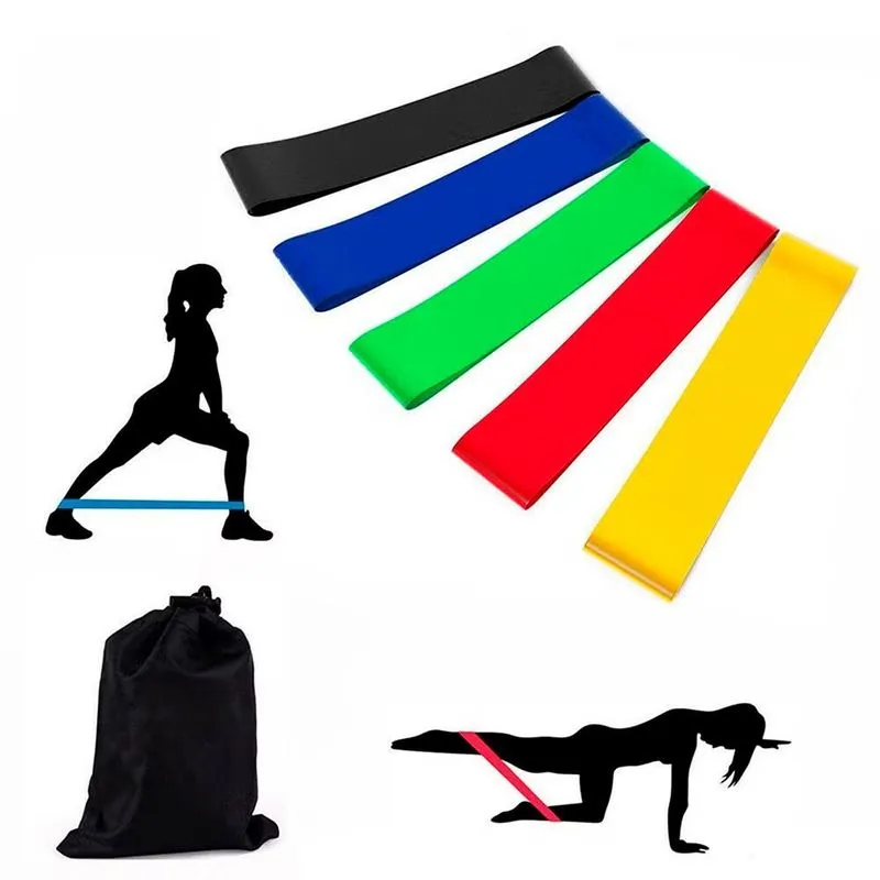 Kit 5 Faixas Elásticas Treino Musculação Fisioterapia Casa