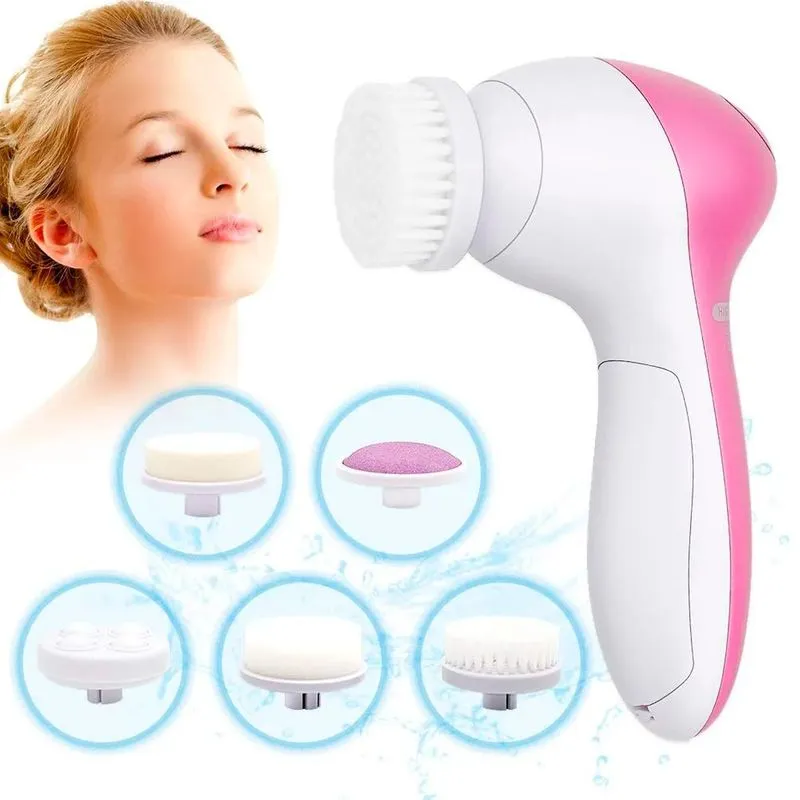 Escova Elétrica Facial 5 Em 1 Para Esfoliação E Limpeza