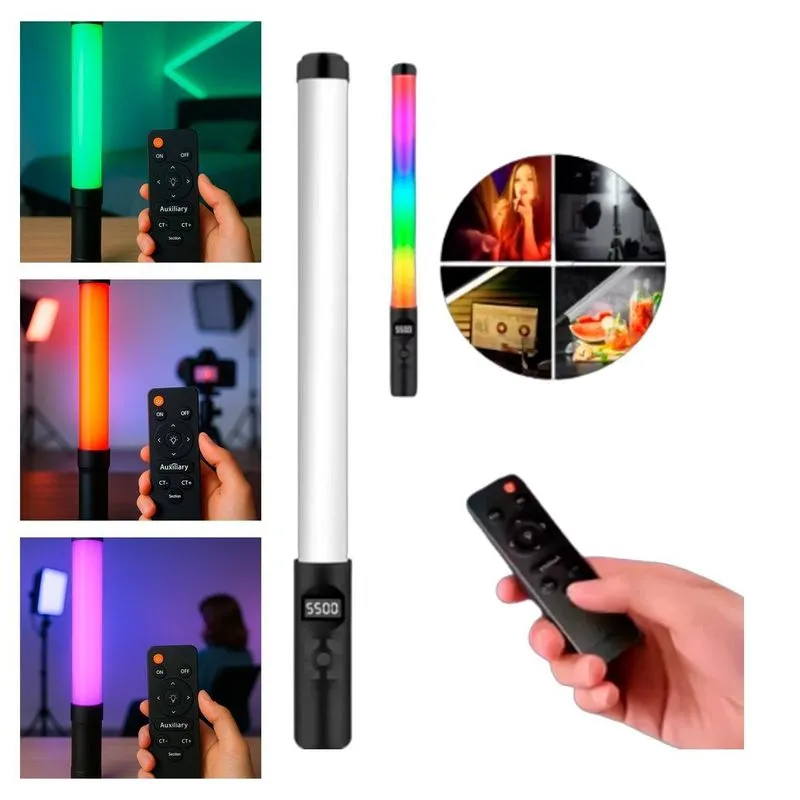 Bastão Led Rgb Com Cores Para Vídeo E Estúdio