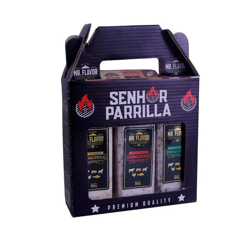 Kit Sal De Parrilla Temperado Para Churrasco 3 Unidades