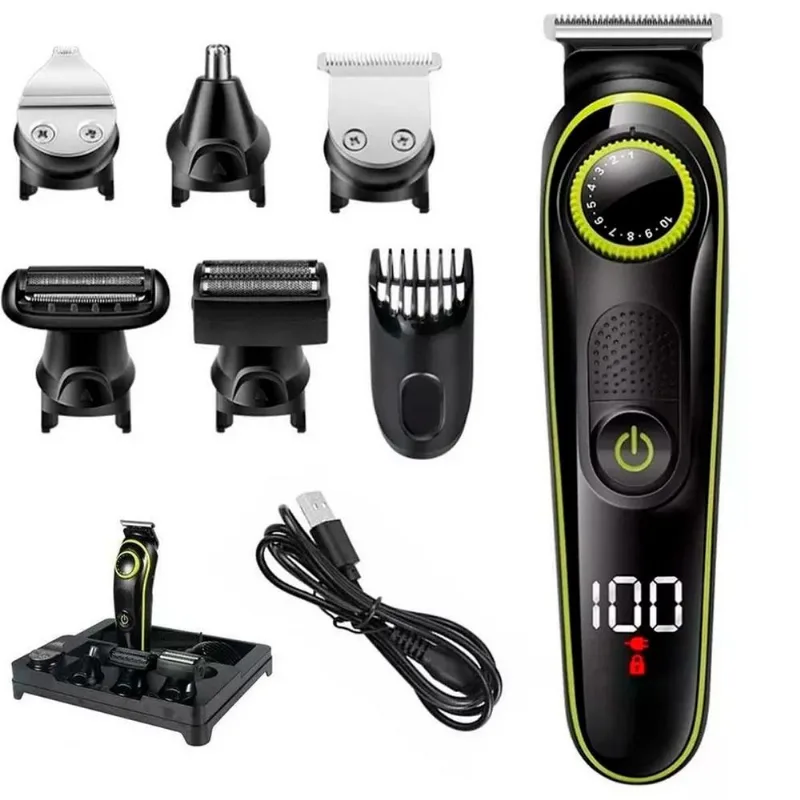 Barbeador Profissional Portátil Kit Elétrico Corte Corpo